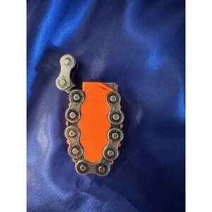 OneWorld Vintage Motorcycle/Bike Chain Refillable Butane Lighter Orange/Metallic